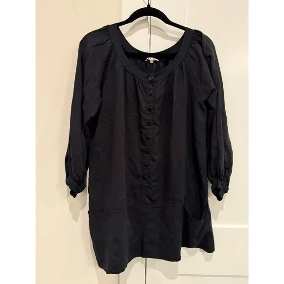 See By Chloe Vintage Black Billow Shirt Dress Sz 38 But Good For US 4-8 - Picture 9 of 15